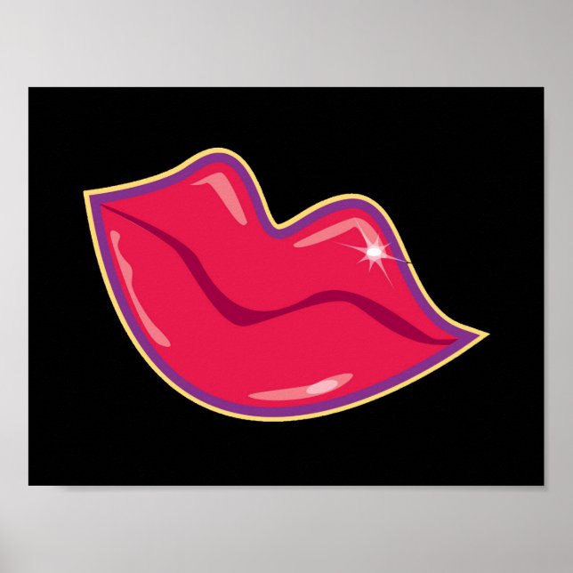 Póster Pareja de los labios rojos de cerezo (Frente)