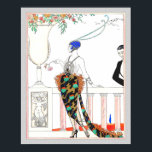 Póster Pareja de moda romántica Art Deco<br><div class="desc">Ilustracion de revista de época de un Flapper y un caballero admirador echando un vistazo a la joven vestida de moda. 彡 Quotemates 彡 el Viejo,  el Descartado,  el Desgarrado y el Desnudo. Arte y fotos antiguas restauradas digitalmente Adobe Associate en diseño gráfico y Ilustracion</div>