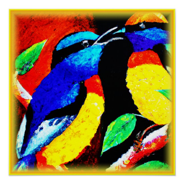 Póster Pareja de pájaros. ¡Hazte con una en Zazzle (Anverso)