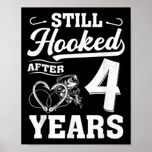 Póster Pareja de pescadores 4 años cuarto aniversario del