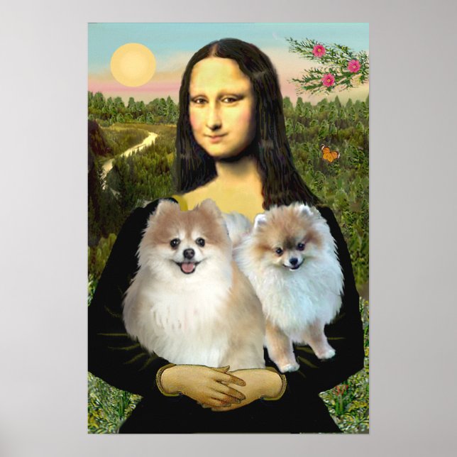 Póster Pareja de Pomerania 3 - Mona Lisa (Frente)