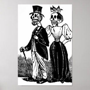 Póster Pareja de Skeleton antigua alrededor de principios