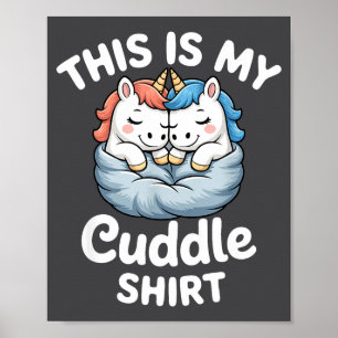 Póster Pareja de Unicornios Lindos Acurrucados Este Es Mi