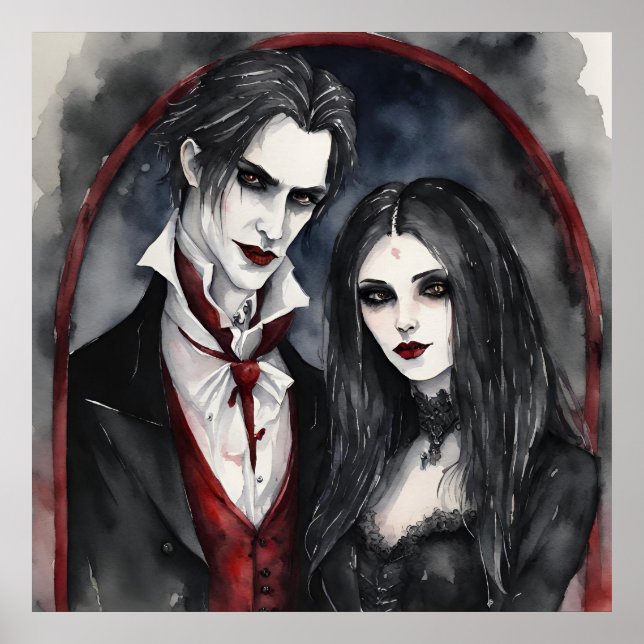 Póster Pareja de vampiros góticos (Frente)