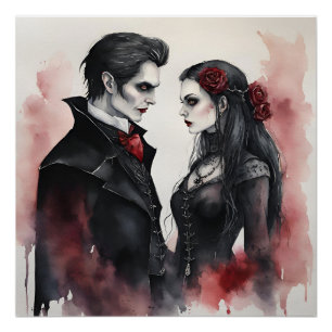 Póster Pareja de vampiros góticos