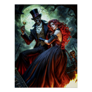 Póster Pareja del cementerio Baron Samedi y Maman Brigitt