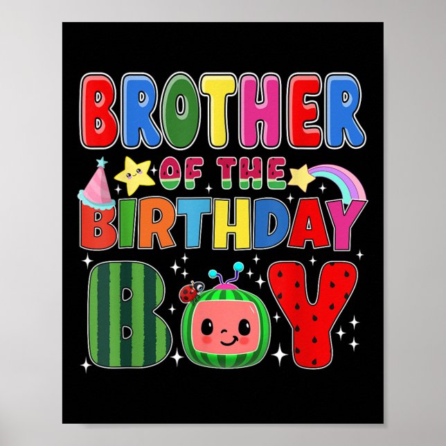 Póster Pareja Del Niño De Cumpleaños Melon Familia (Frente)