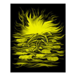 Póster Pareja delfín al sol