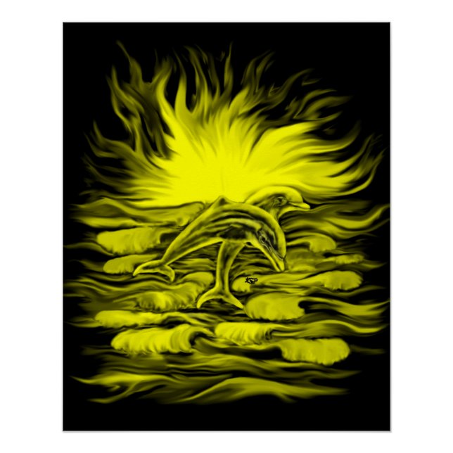 Póster Pareja delfín al sol (Anverso)