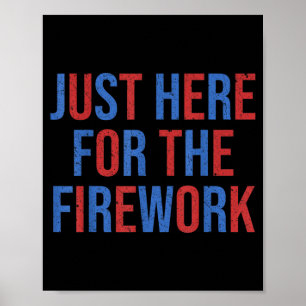 Póster Pareja divertida aquí para los fuegos artificiales
