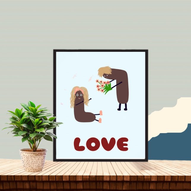 Póster Pareja divertida con flores (Subido por el creador)