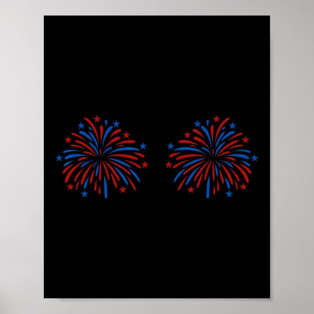 Póster Pareja divertida de fuegos artificiales de EE. UU. (Frente)