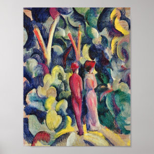 Póster Pareja en el sendero del bosque de August Macke