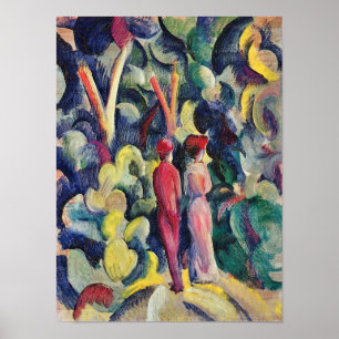 Póster Pareja en la pista forestal por August Macke