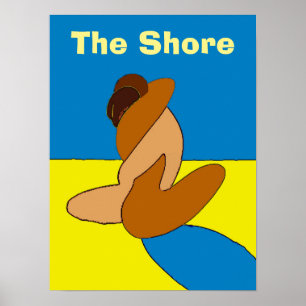 Póster Pareja En La Playa, Añadir Nombres,
