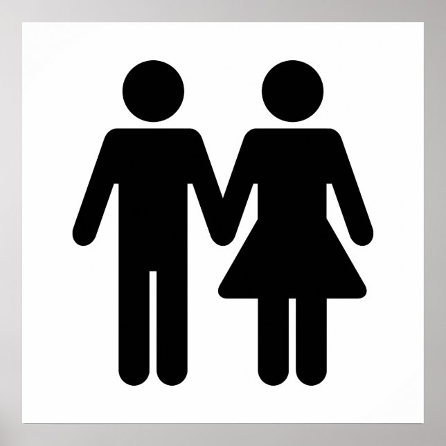 Póster Pareja estilo WC - Negro (Frente)