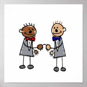 Póster Pareja gay interracial