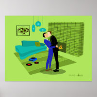 Pareja gay retro enamorada