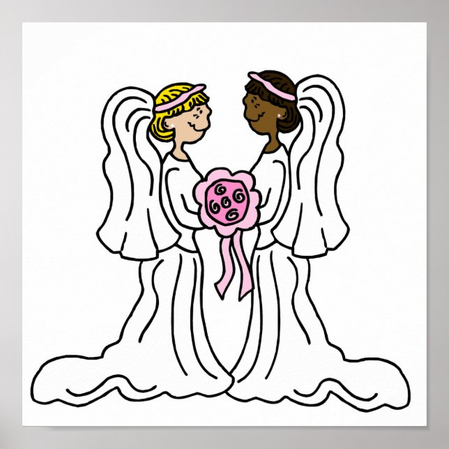 Póster Pareja interracial lesbiana (Frente)