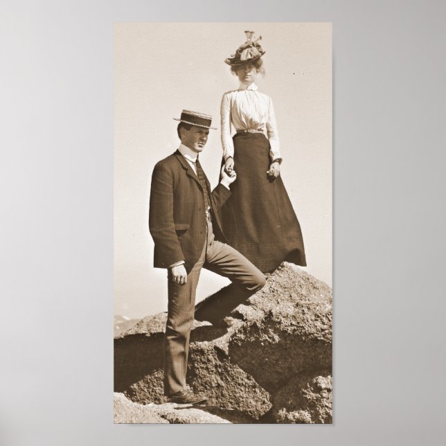 Póster Pareja joven Sepia 1915 (Frente)