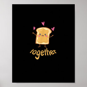 Póster Pareja Kawaii de Mantequilla de Maní y Jalea Mejor