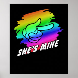 Póster Pareja lesbiana Im Hers Shes Mine LGBT Matchings