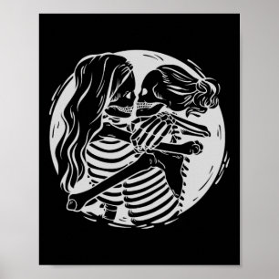 Póster Pareja lesbiana Lgbtq Orgullo Skeletons Besar Vale
