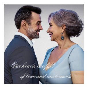 Póster Pareja mayor fotos cándidas románticas enamorados