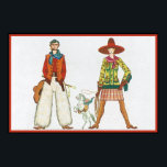 Póster Pareja occidental Art Deco<br><div class="desc">Personalizable Art Deco Original,  Poster de Arte Alterado</div>
