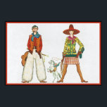 Póster Pareja occidental Art Deco<br><div class="desc">Personalizable Art Deco Original,  Poster de Arte Alterado</div>
