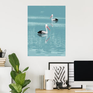 Póster Pareja pelícola remando en agua dulce