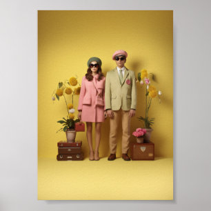 Póster Pareja retro