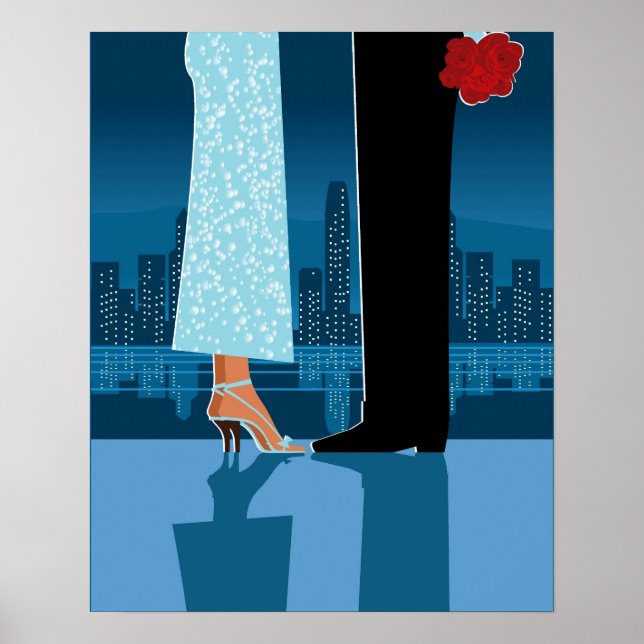 Póster Pareja romántica en la ciudad (Frente)