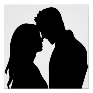 PÓSTER PAREJA ROMÁNTICA SILHOUETTE