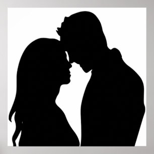 PÓSTER PAREJA ROMÁNTICA SILHOUETTE