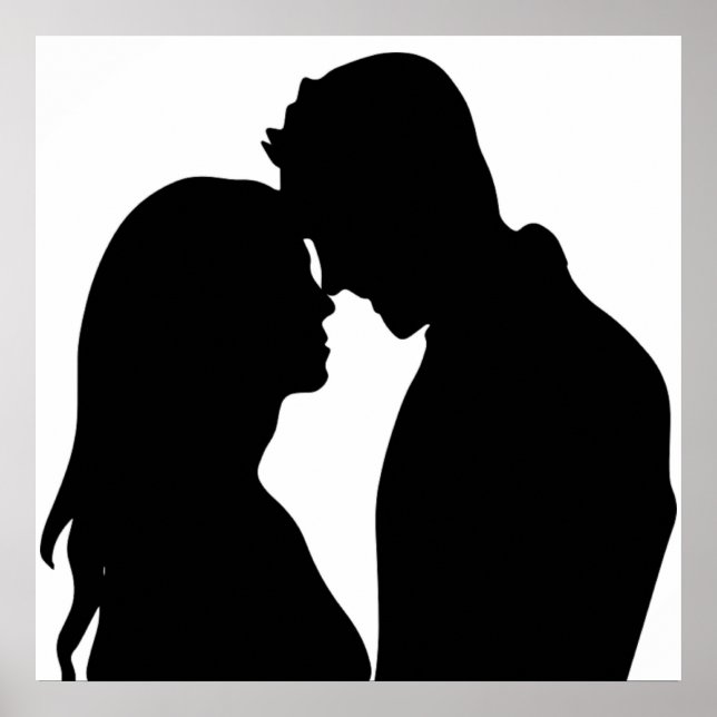 PÓSTER PAREJA ROMÁNTICA SILHOUETTE (Frente)