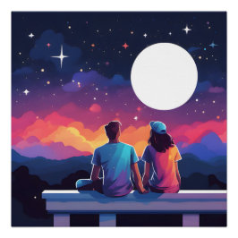 Póster Pareja Stargazing