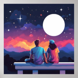 Póster Pareja Stargazing
