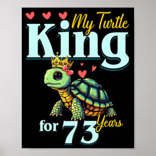 Póster Parejas 73º Aniversario de Boda Mi Rey Tortuga Fo