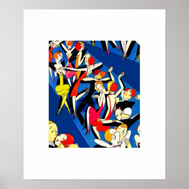 Póster Parejas bailarinas Vintage Art Deco (Frente)