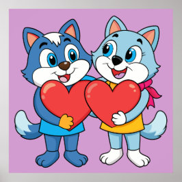 Póster Parejas de Critter Cute