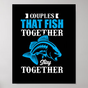 Póster Parejas de regalo de pesca que pescan juntas