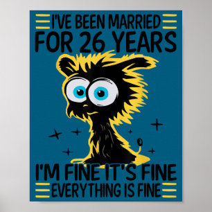 Póster Parejas divertidas y lindas en su 26º aniversario