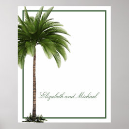 Póster Parejas Palm Tree Tropical Elegante Personal