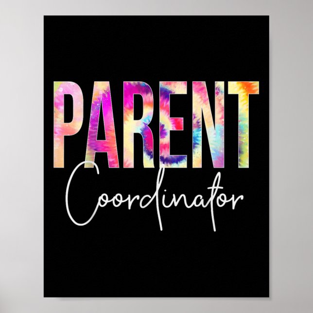 Póster Parent Coordinator Tie Dye Back To School Apprecia (Frente)