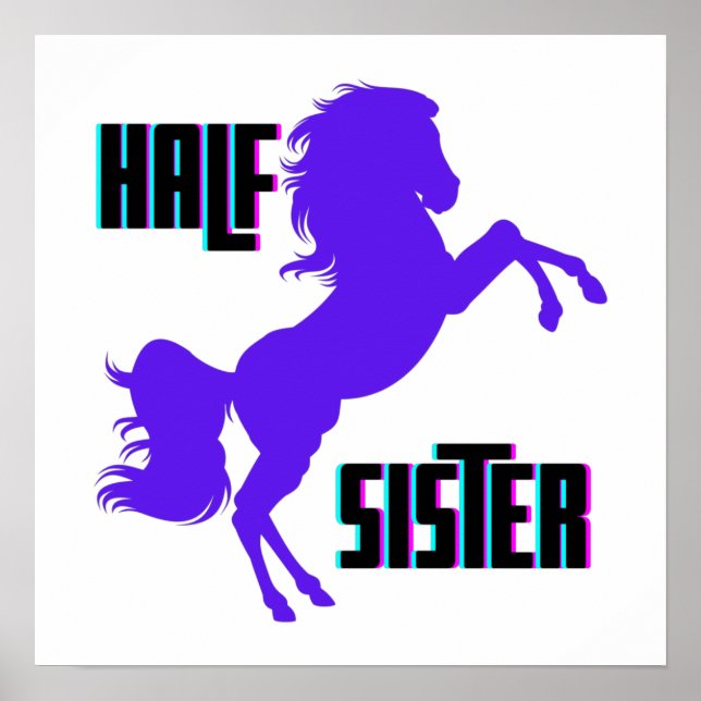 Póster Parentesco De Pony Púrpura De Mitad De Hermandad (Frente)