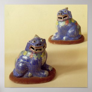 Póster Pares de perros chinos del cloisonne, siglo XVIII