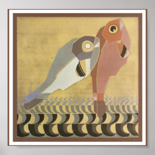 Póster Pares del art déco de pescados