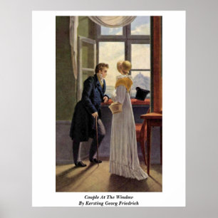 Póster Pares en la ventana de Kersting Jorge Friedrich