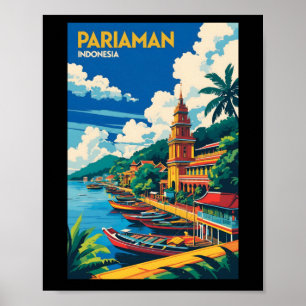 Póster Pariaman Indonesia Pegatina de turismo de viajes d